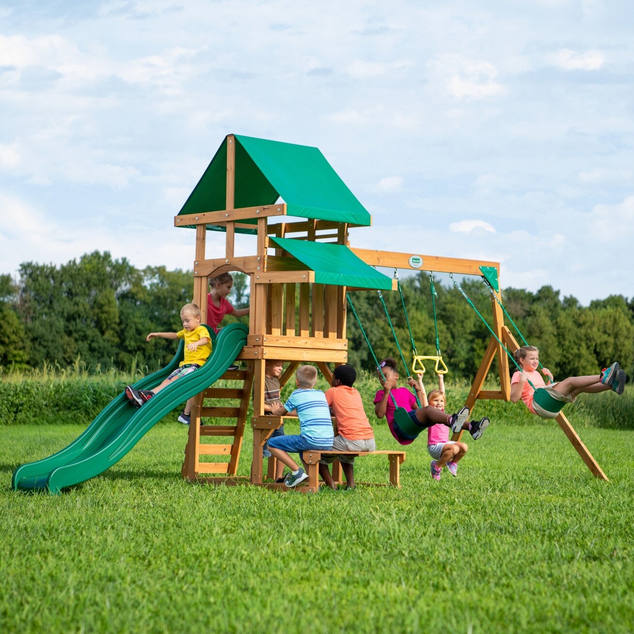 BACKYARD DISCOVERY Belmont medinė žaidimų aikštelė 6in1 4