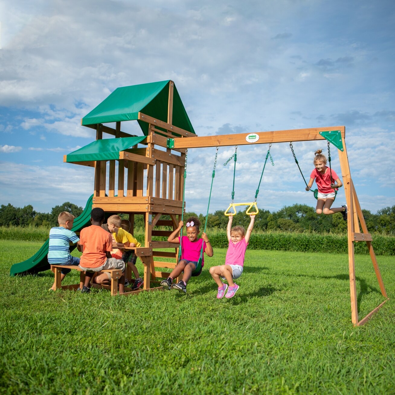 BACKYARD DISCOVERY Belmont medinė žaidimų aikštelė 6in1 7