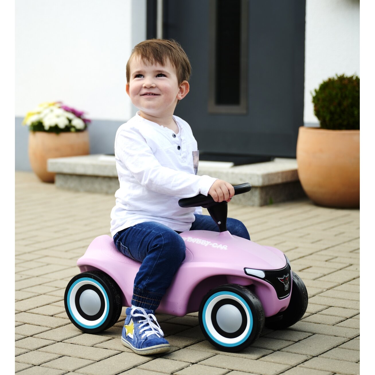 BIG rožinis stumiamas vaikiškas automobilis Bobby Car Neo Pink vaikams 1