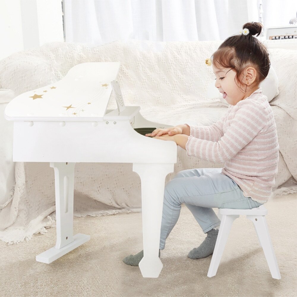 CLASSIC WORLD Didelis vaikiškas pianinas–fortepijonas su kėdute ir mokymosi knygele 1 CLASSIC WORLD Didelis vaikiškas pianinas–fortepijonas su kėdute ir mokymosi knygele 1