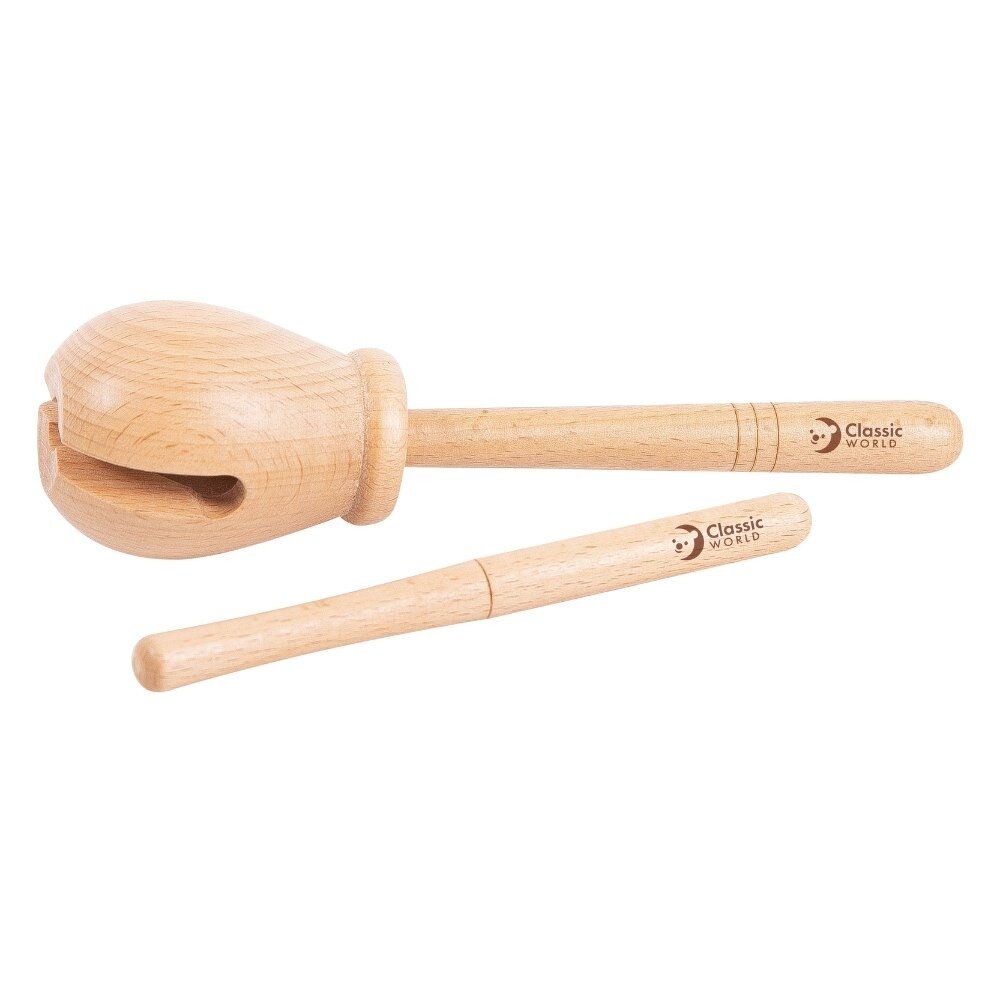 CLASSIC WORLD EDU Medinis muzikos instrumentas Woodblock ritminis 2 vnt.