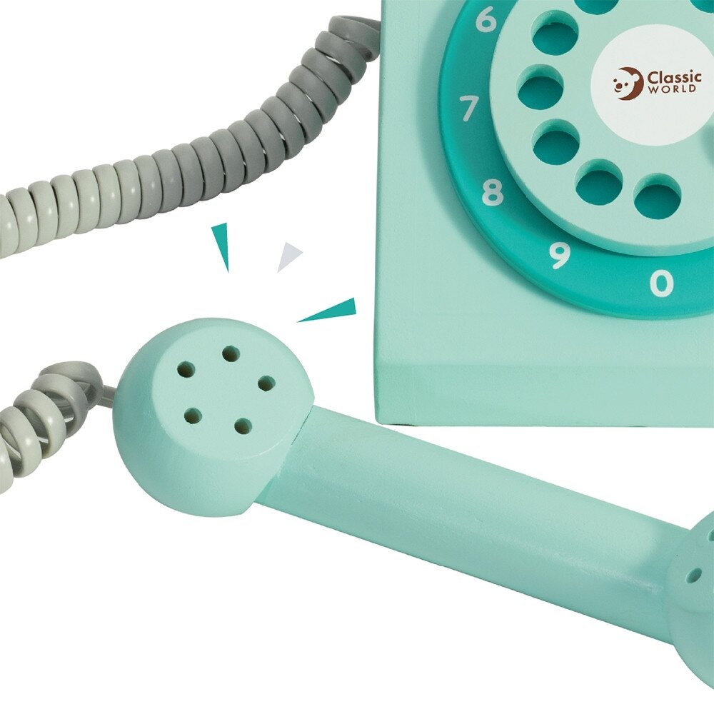 CLASSIC WORLD Klasikinis medinis telefonas vaikams 4 el. 8 CLASSIC WORLD Klasikinis medinis telefonas vaikams 4 el. 8