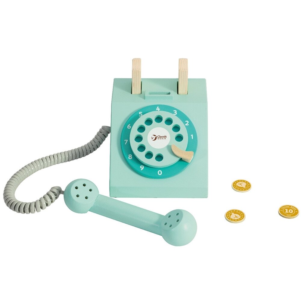 CLASSIC WORLD Klasikinis medinis telefonas vaikams 4 el. 7