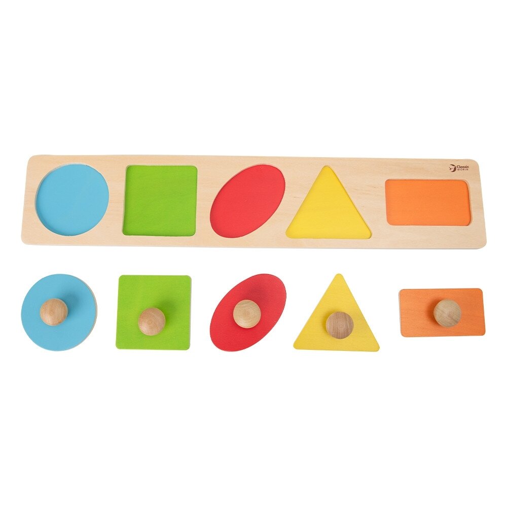 CLASSIC WORLD Medinė geometrinė MONTESSORI dėlionė – formų rūšiuoklė, spalvų pažinimas, 6 el. 2 CLASSIC WORLD Medinė geometrinė MONTESSORI dėlionė – formų rūšiuoklė, spalvų pažinimas, 6 el. 2