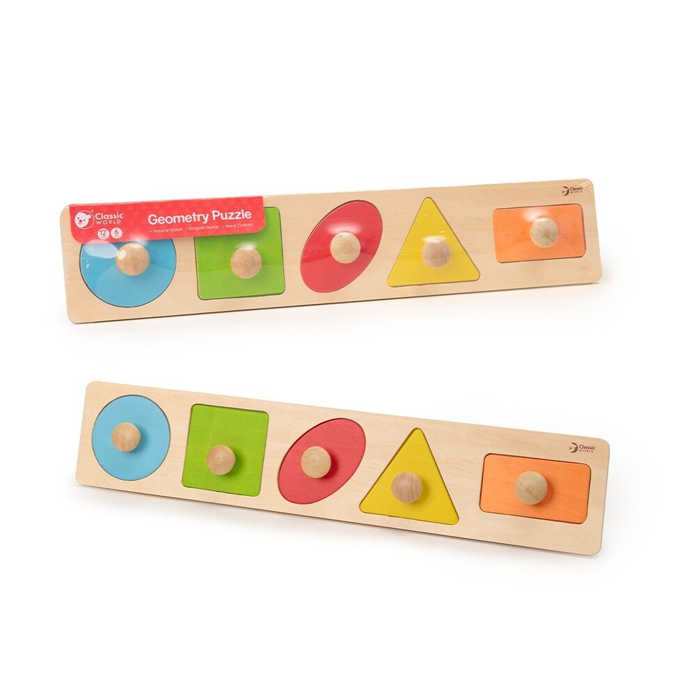 CLASSIC WORLD Medinė geometrinė MONTESSORI dėlionė – formų rūšiuoklė, spalvų pažinimas, 6 el. 3 CLASSIC WORLD Medinė geometrinė MONTESSORI dėlionė – formų rūšiuoklė, spalvų pažinimas, 6 el. 3
