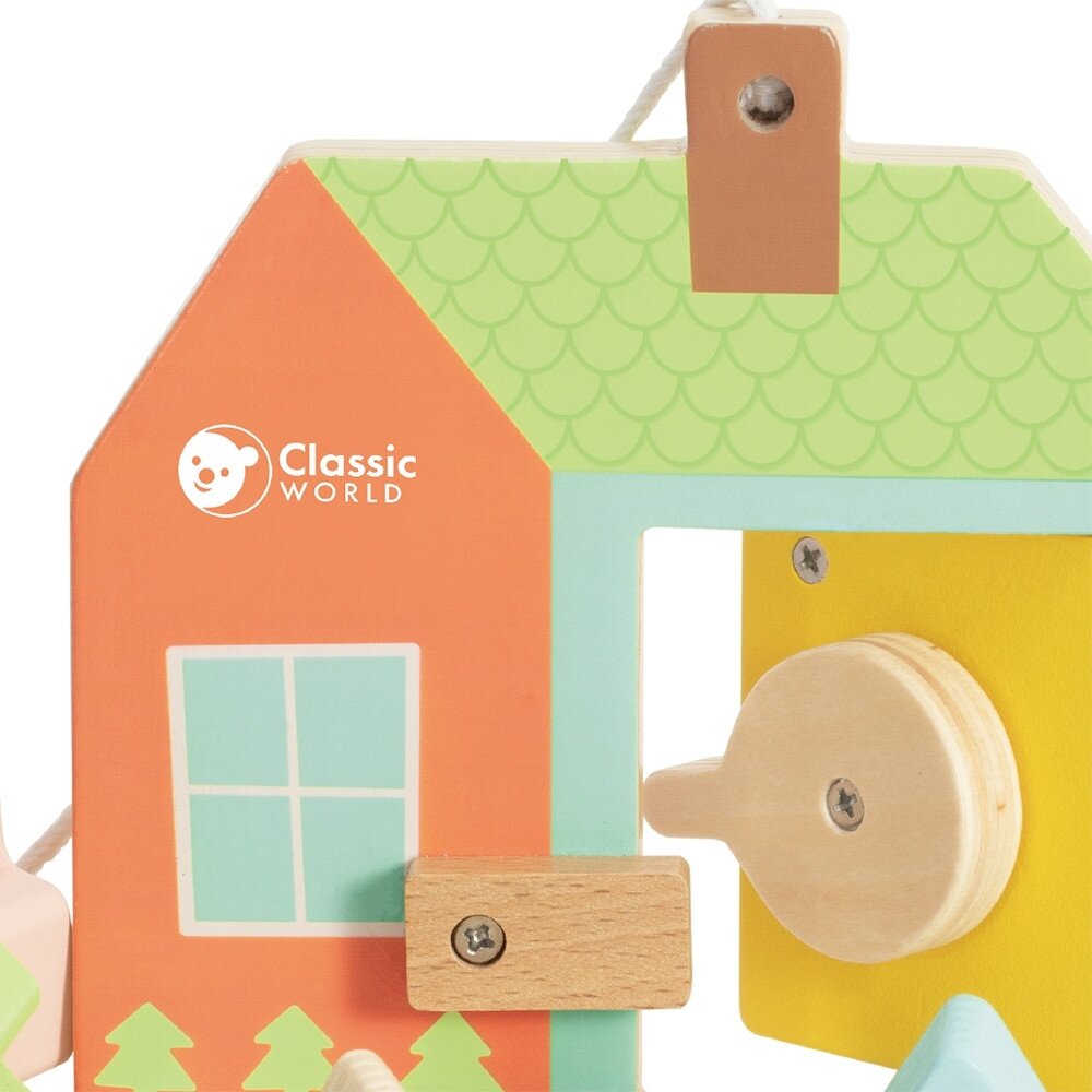 CLASSIC WORLD Medinė pervėrimo dėlionė – suveriami kaladėliai, raktai ir durys MONTESSORI 11 el. 15