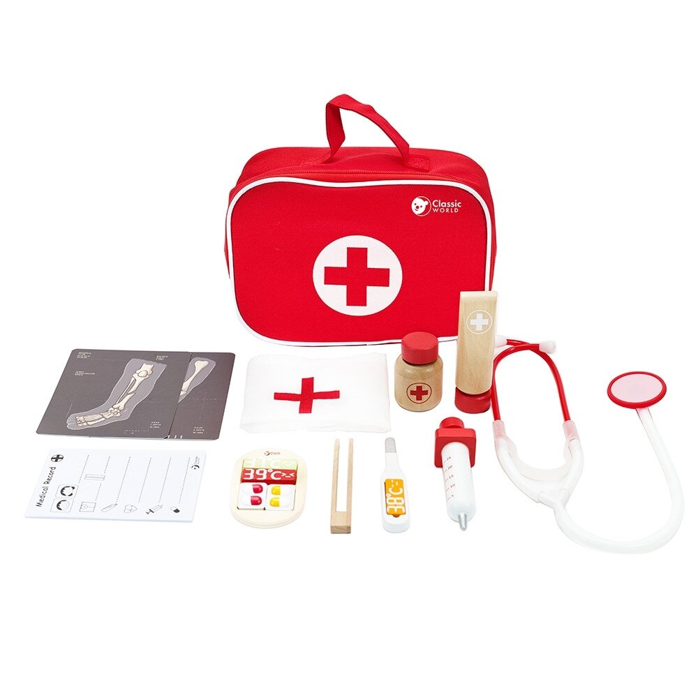 CLASSIC WORLD Medinis rinkinys „Mažojo gydytojo lagaminėlis“ 19 el. 7 CLASSIC WORLD Medinis rinkinys „Mažojo gydytojo lagaminėlis“ 19 el. 7