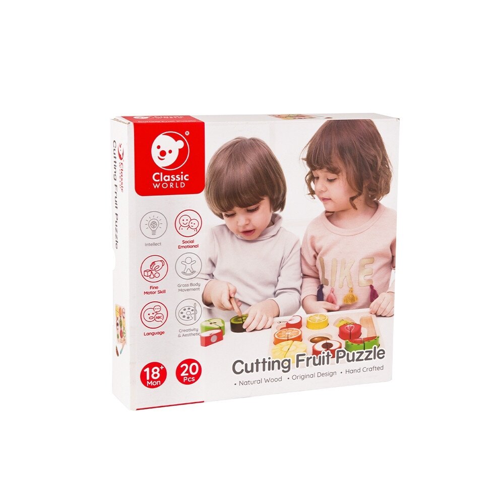CLASSIC WORLD Vaisių pjaustymo rinkinys su lipukais MONTESSORI 20 el. 8 CLASSIC WORLD Vaisių pjaustymo rinkinys su lipukais MONTESSORI 20 el. 8