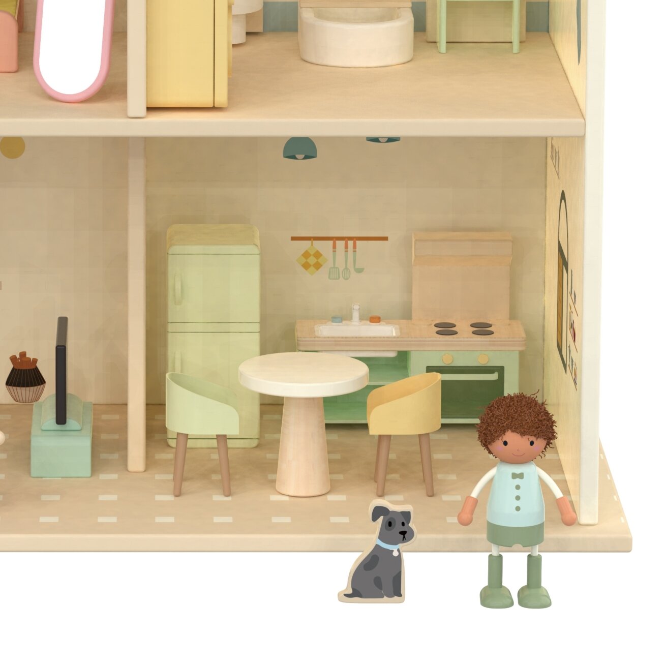 CLASSIC WORLD Didelis medinis lėlių namelis „Jaukus kampelis“ su baldais, 31 el. 3