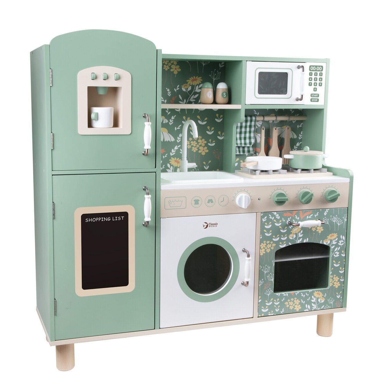 CLASSIC WORLD Didelė medinė vaikiška virtuvėlė Vintage + Akc 12