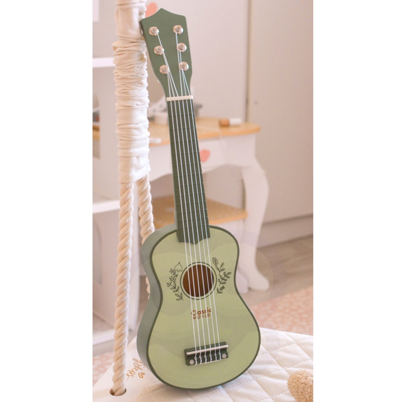 CLASSIC WORLD Vaikiška medinė vintažinė gitara vaikams 3+ 5