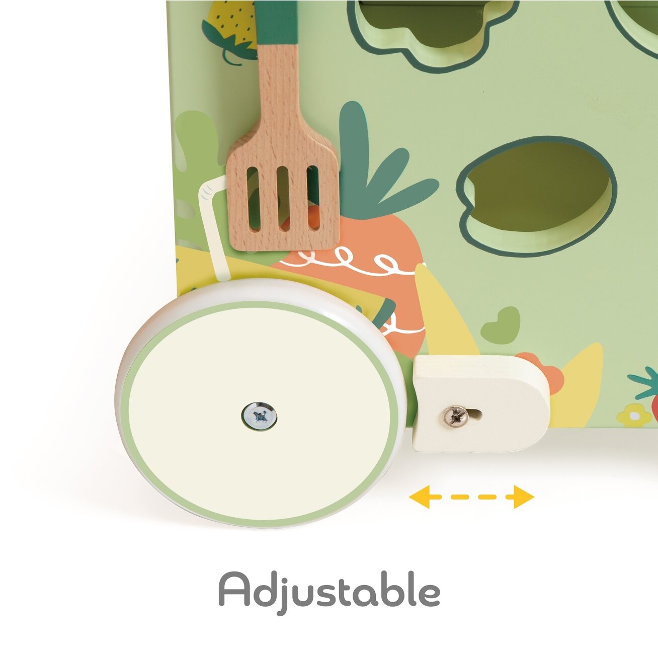 CLASSIC WORLD Medinė virtuvėlė 2in1 stumdukas Atsukami ratai 10 CLASSIC WORLD Medinė virtuvėlė 2in1 stumdukas Atsukami ratai 10
