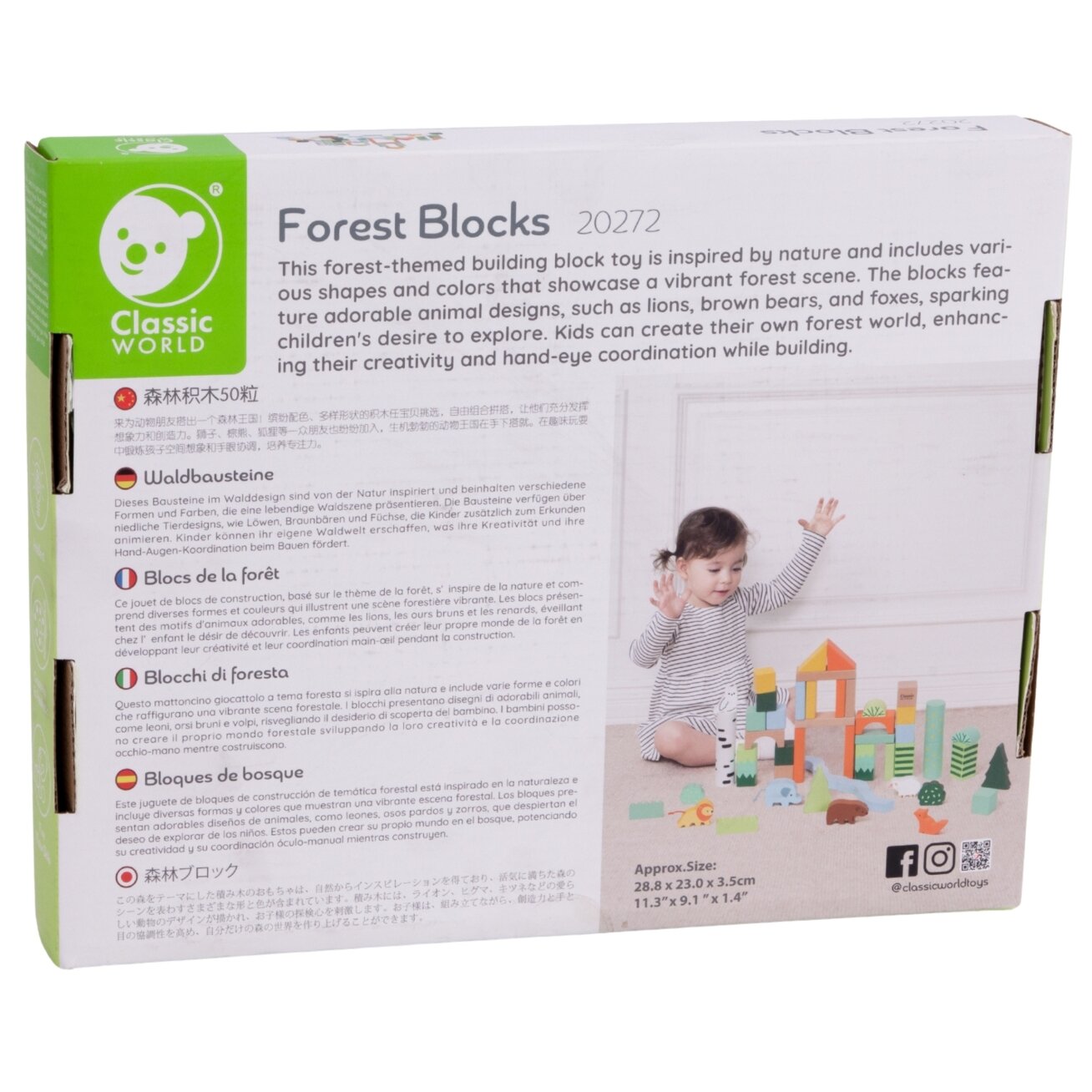 CLASSIC WORLD Medinės konstrukcinės kaladėlės Miškas Gyvūnai 50 el. 9 CLASSIC WORLD Medinės konstrukcinės kaladėlės Miškas Gyvūnai 50 el. 9