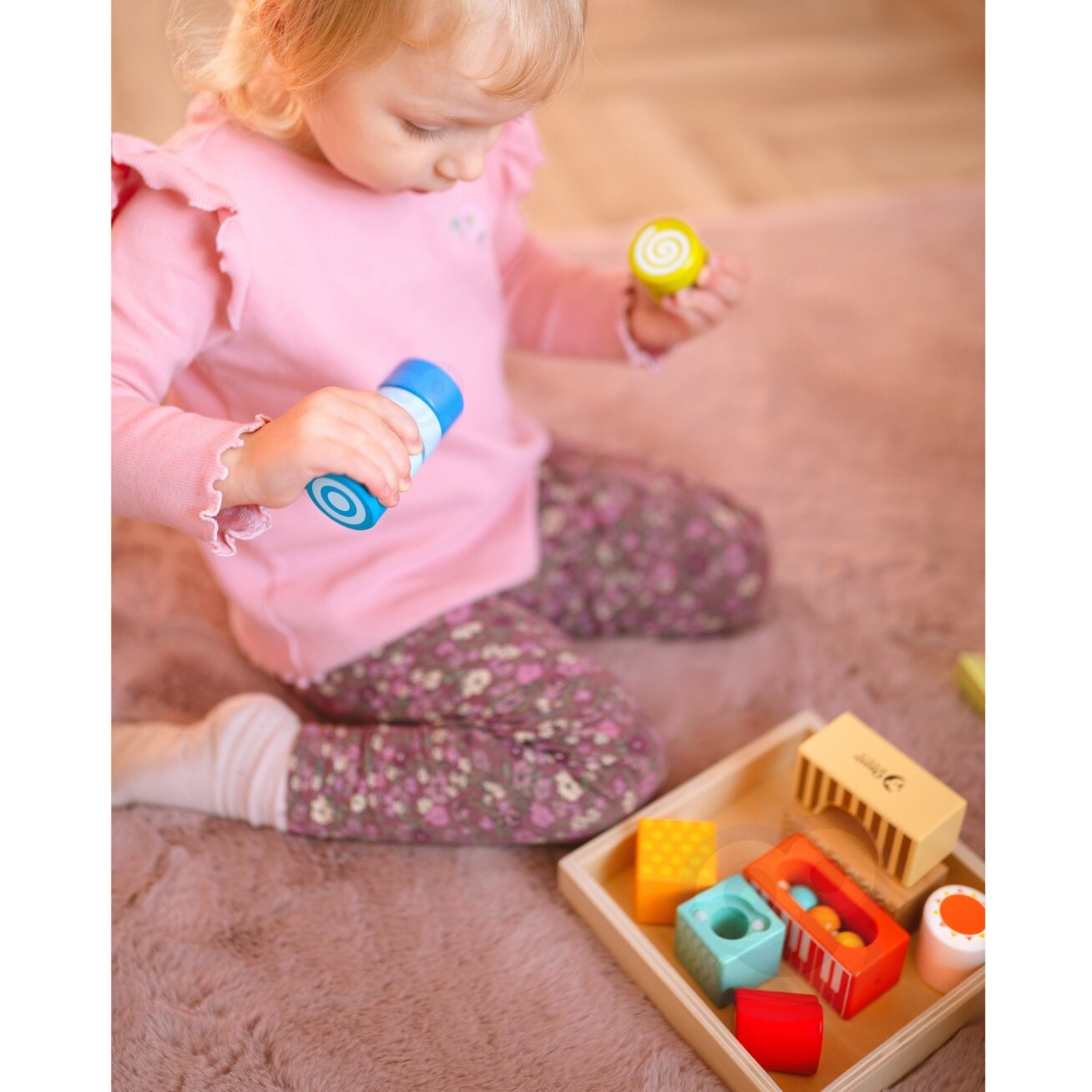 CLASSIC WORLD Sensorinės medinės kaladėlės 7 funkcijos Daugiafunkcis rūšiavimo žaidimas Formos Garsas MONTESSORI 14 el. 5