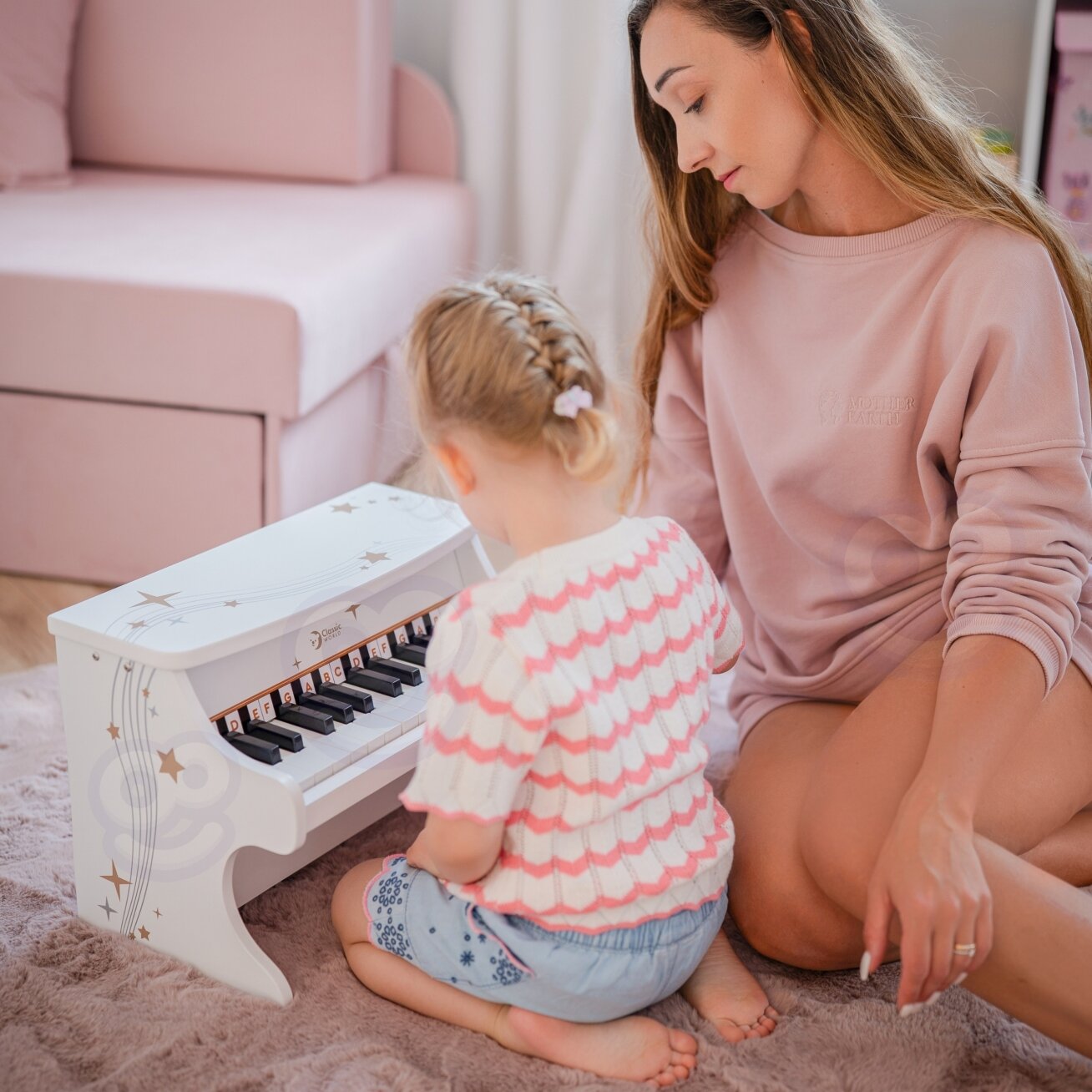 CLASSIC WORLD Medinis pianinas vaikams + mokymosi knygelė 1