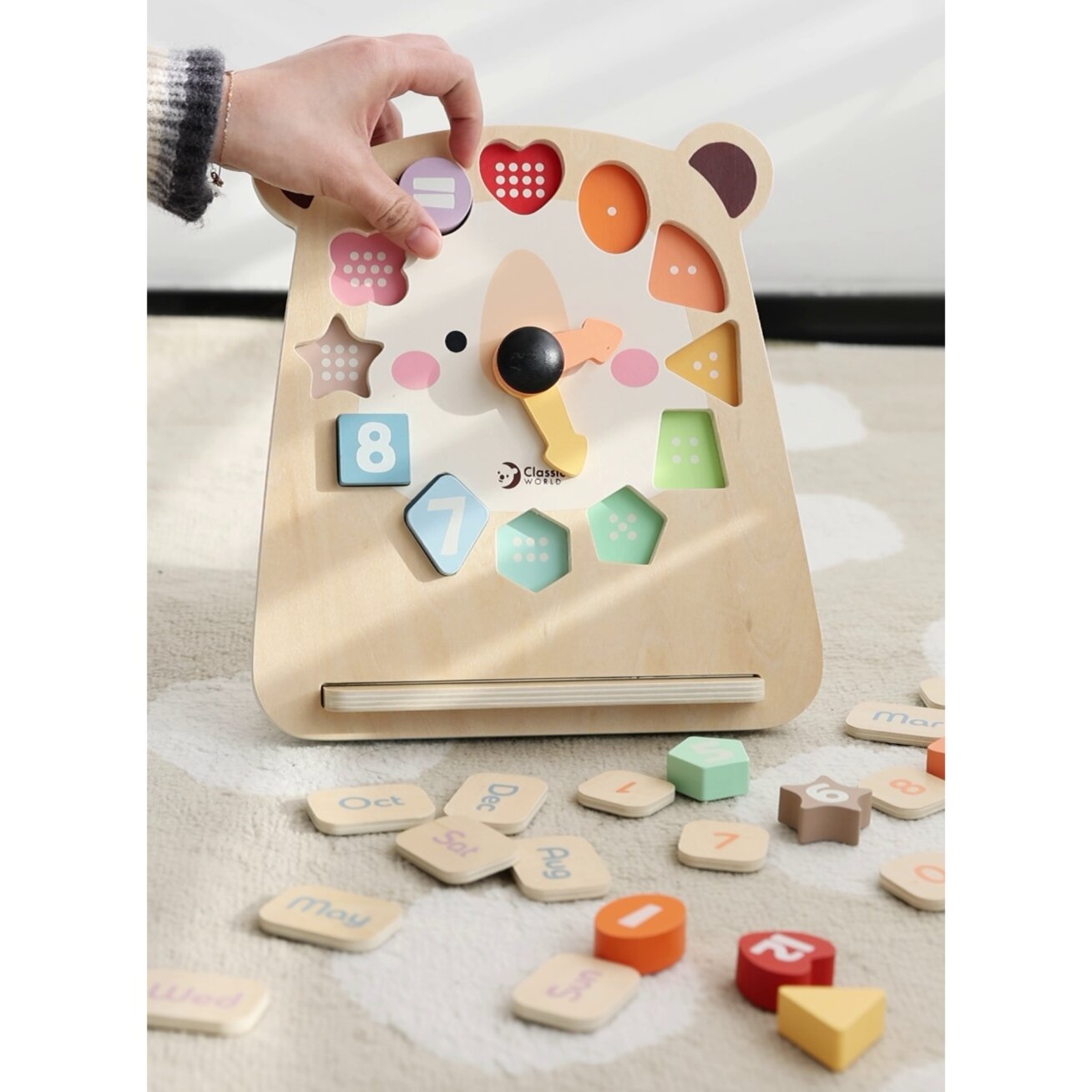 CLASSIC WORLD Montessori edukacinis laikrodis Meškiukas 3in1 laiko, skaičiavimo ir datos mokymuisi 2 CLASSIC WORLD Montessori edukacinis laikrodis Meškiukas 3in1 laiko, skaičiavimo ir datos mokymuisi 2