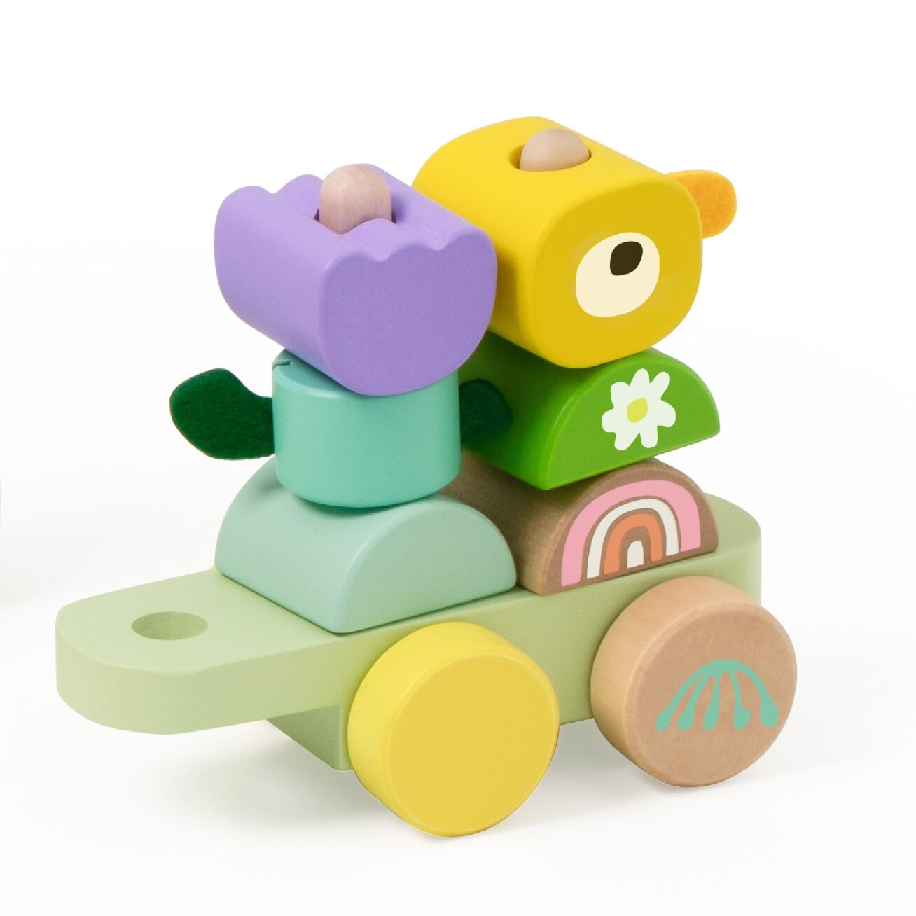 CLASSIC WORLD Montessori traukinukas Vikšras medinė dėlionė 5