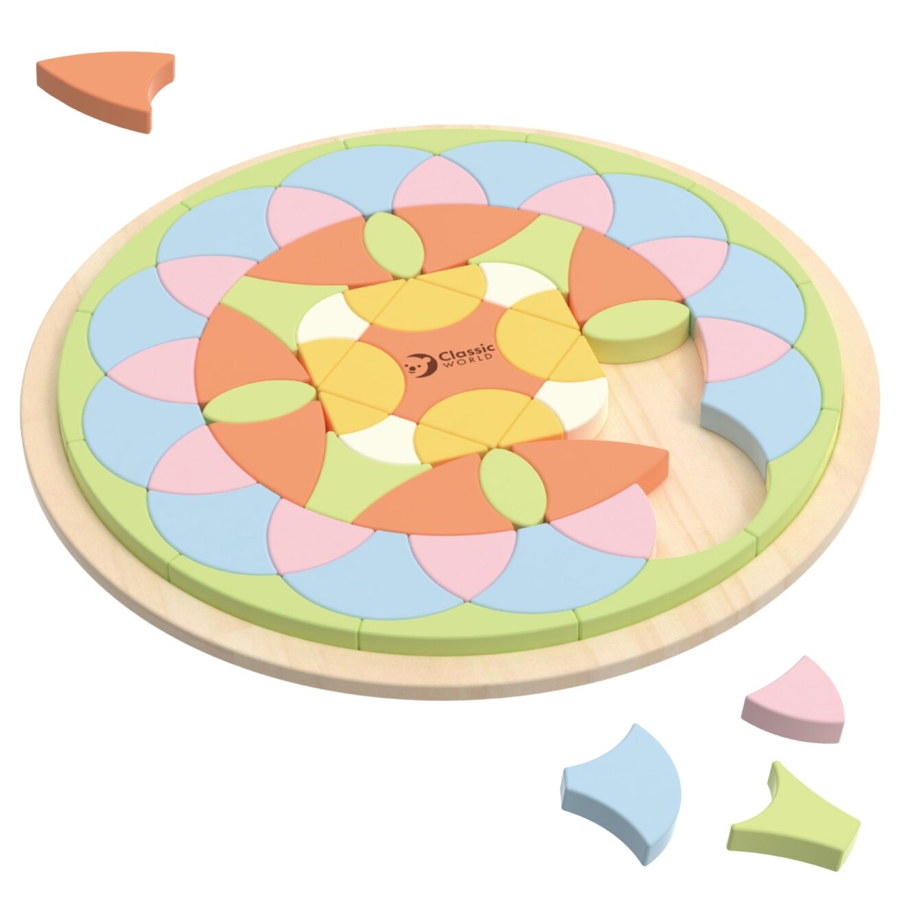 CLASSIC WORLD Pastelinė Mandala Montessori dėlionė Mozaika Gėlės 7