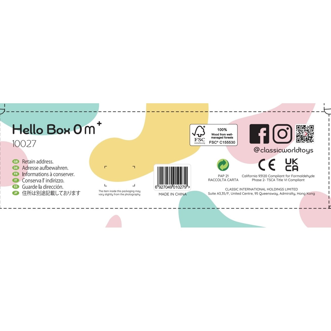 CLASSIC WORLD Pastelinis rinkinys kūdikiams Box Pirmieji žaislai nuo 0–6 mėn. 14