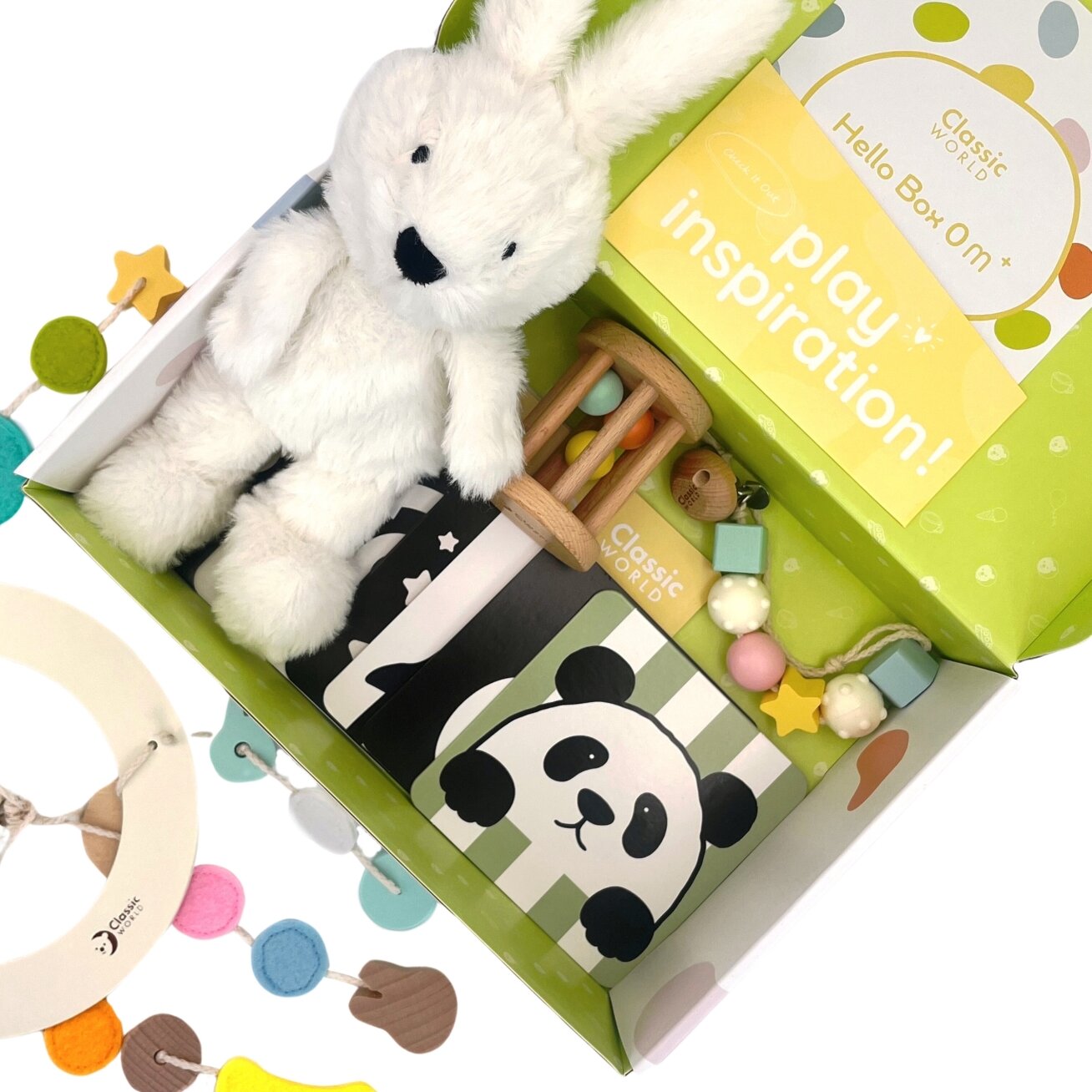 CLASSIC WORLD Pastelinis rinkinys kūdikiams Box Pirmieji žaislai nuo 0–6 mėn.