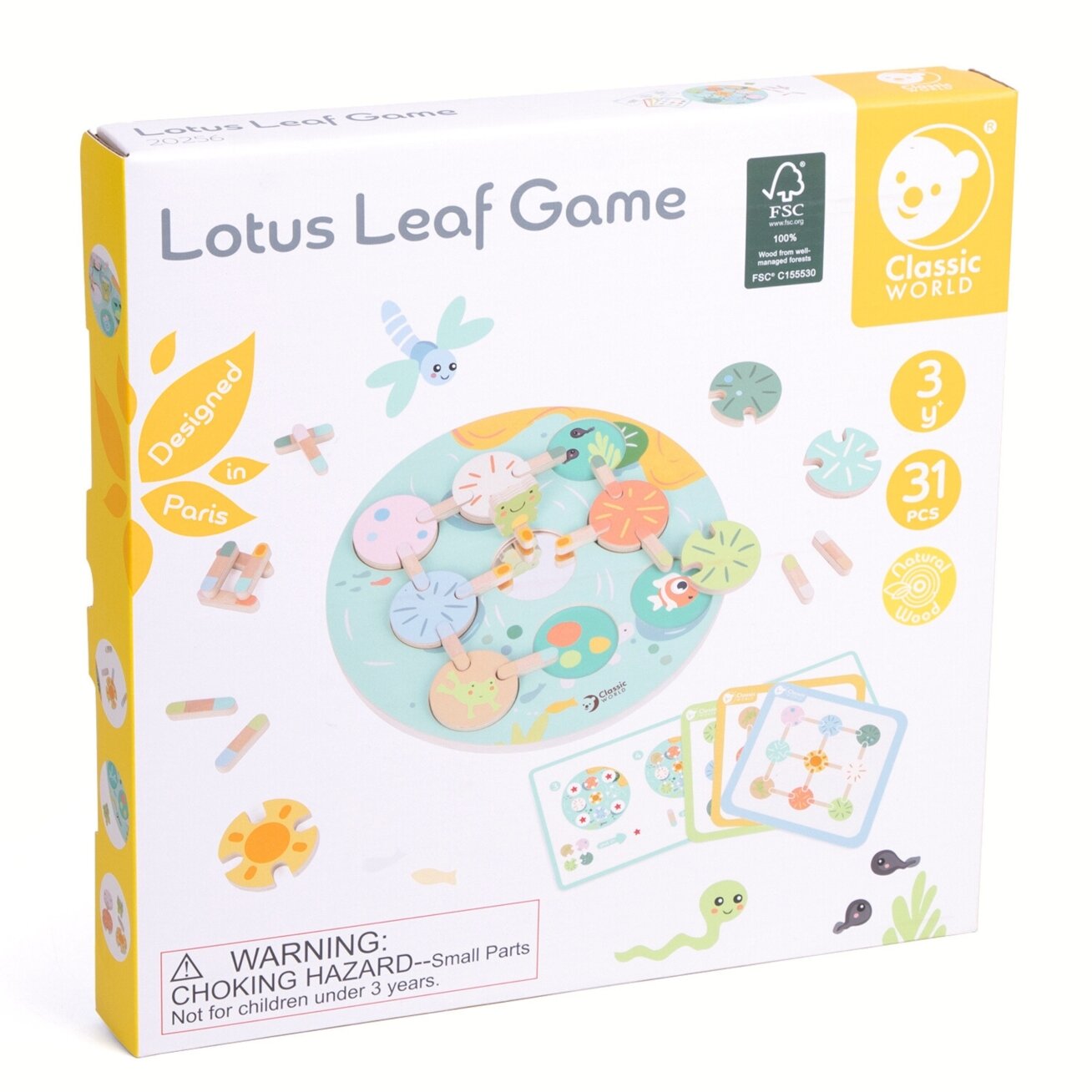 CLASSIC WORLD sensorinis žaidimas „Lotoso lapas“ – suderink formas ir spalvas 12