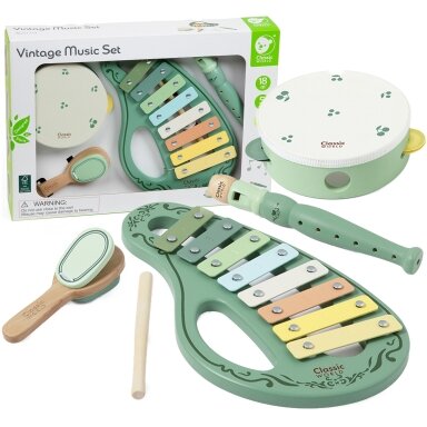 CLASSIC WORLD medinis vintažinių muzikos instrumentų rinkinys 18 mėn.+