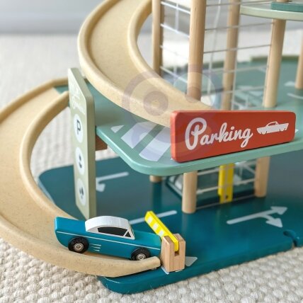 CLASSIC WORLD Daugiaaukštė automobilių stovėjimo aikštelė automobiliai sraigtasparnis degalų kolonėlė plovykla + priedai 7