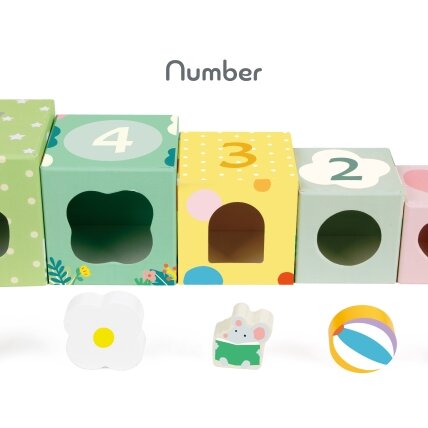 CLASSIC WORLD Dėliojimo kubeliai Box Miško piramidė 10 vnt. FSC 4