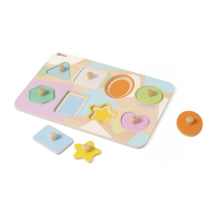 CLASSIC WORLD Geometrinė dėlionė (puzzle) su kaladėlėmis, 9 el. 2