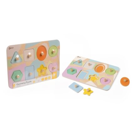 CLASSIC WORLD Geometrinė dėlionė (puzzle) su kaladėlėmis, 9 el. 4