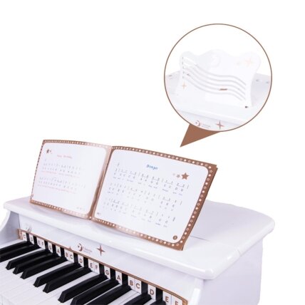 CLASSIC WORLD Didelis vaikiškas pianinas–fortepijonas su kėdute ir mokymosi knygele 2 CLASSIC WORLD Didelis vaikiškas pianinas–fortepijonas su kėdute ir mokymosi knygele 2