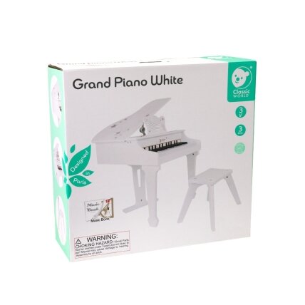 CLASSIC WORLD Didelis vaikiškas pianinas–fortepijonas su kėdute ir mokymosi knygele 5
