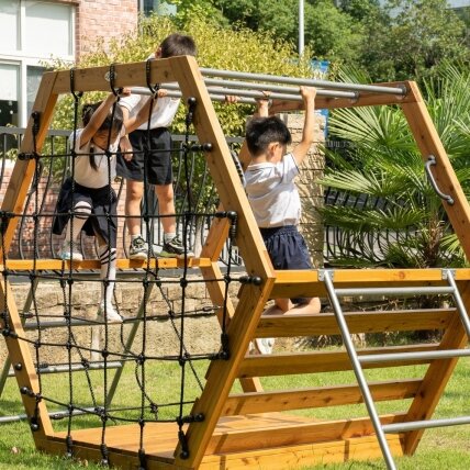 CLASSIC WORLD EDU Medinė žaidimų aikštelė XXL – šešiakampis laipiojimo rinkinys 6