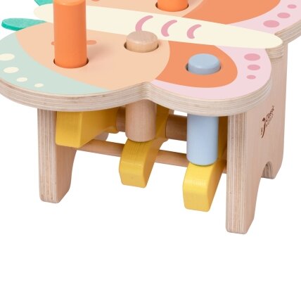 CLASSIC WORLD Montessori pastelinė kalamųjų kaištukų dėlionė Drugelis su plaktuku 8 el. 3