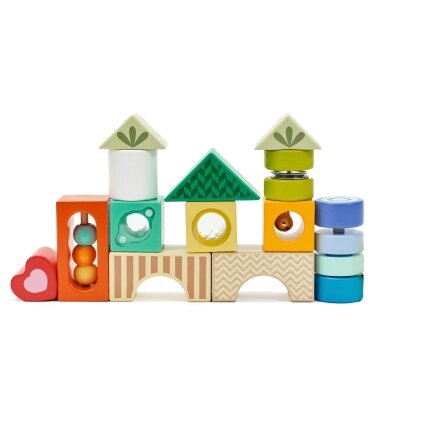 CLASSIC WORLD Sensorinės medinės kaladėlės 7 funkcijos Daugiafunkcis rūšiavimo žaidimas Formos Garsas MONTESSORI 14 el. 10
