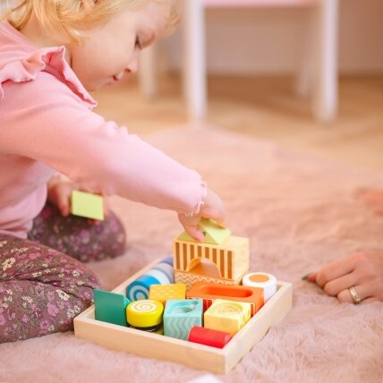 CLASSIC WORLD Sensorinės medinės kaladėlės 7 funkcijos Daugiafunkcis rūšiavimo žaidimas Formos Garsas MONTESSORI 14 el. 3