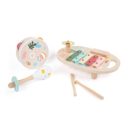 CLASSIC WORLD muzikos instrumentų rinkinys vaikams – ksilofonas, būgnelis, barškutis, 5 vnt. 1