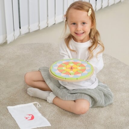CLASSIC WORLD Pastelinė Mandala Montessori dėlionė Mozaika Gėlės 1