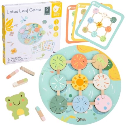 CLASSIC WORLD sensorinis žaidimas „Lotoso lapas“ – suderink formas ir spalvas CLASSIC WORLD sensorinis žaidimas „Lotoso lapas“ – suderink formas ir spalvas