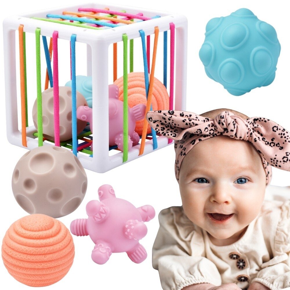WOOPIE BABY Elastingas sensorinis kubas-rūšiuoklis vaikams Pašėlusios formos 5 vnt. WOOPIE BABY Elastingas sensorinis kubas-rūšiuoklis vaikams Pašėlusios formos 5 vnt.