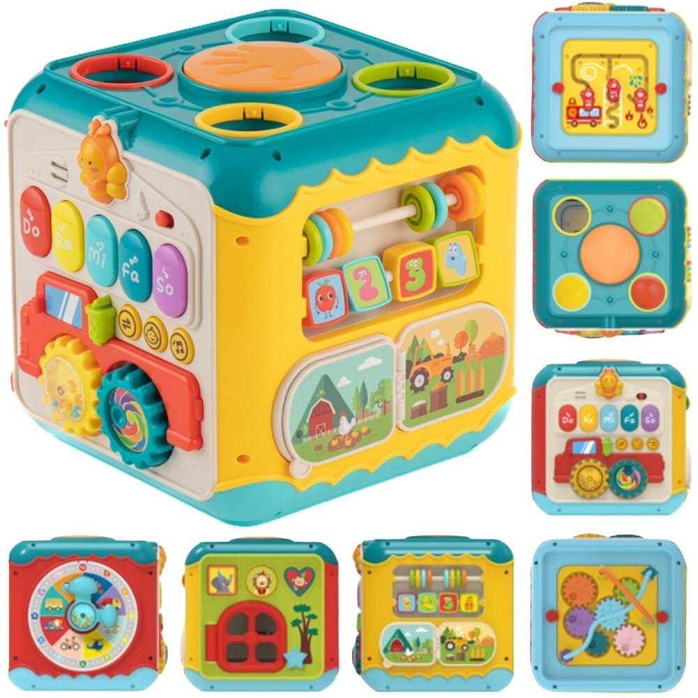 WOOPIE BABY Daugiafunkcis Montessori veiklos kubas 6in1 – 18 mėn.+