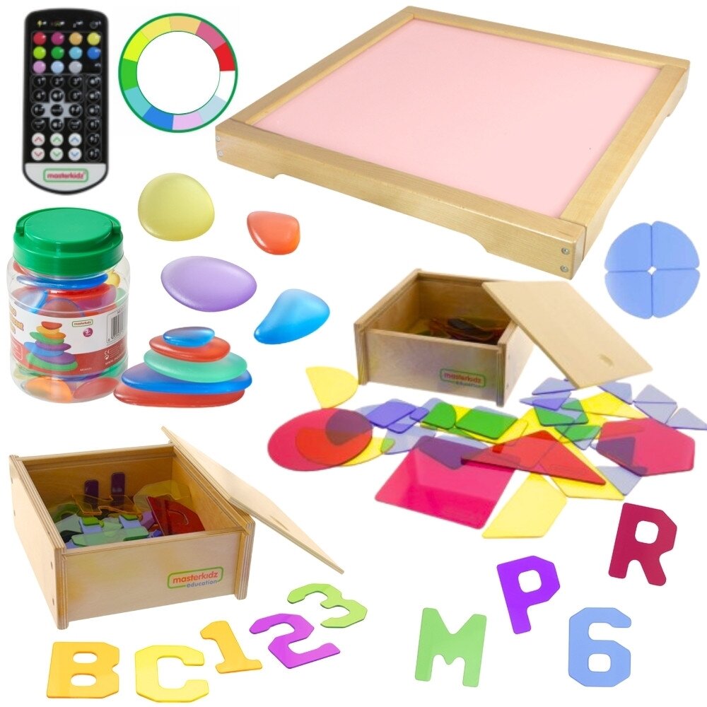 MASTERKIDZ LED šviesos panelis Spalvų keitimas pulteliu + priedų rinkinys MASTERKIDZ LED šviesos panelis Spalvų keitimas pulteliu + priedų rinkinys