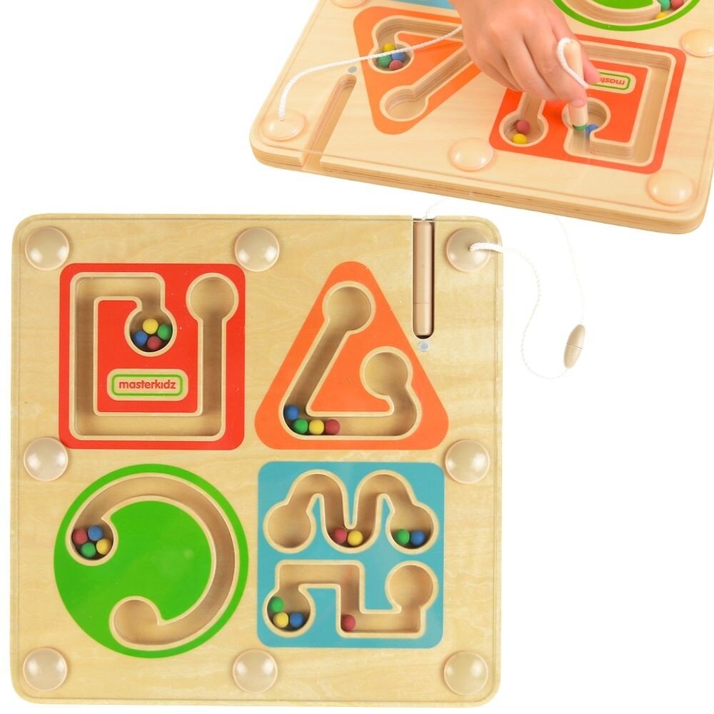 MASTERKIDZ Medinis magnetinis Montessori labirintas rašymui ir motorikai MASTERKIDZ Medinis magnetinis Montessori labirintas rašymui ir motorikai