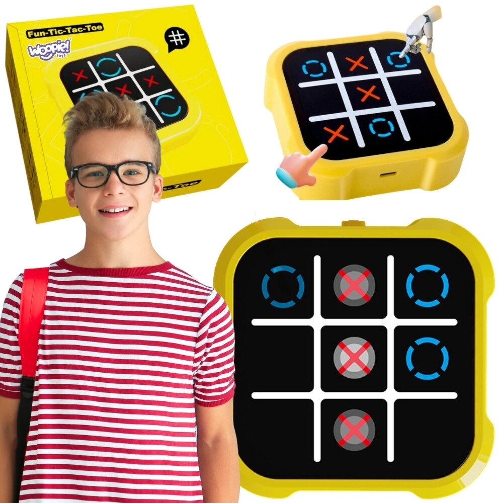 WOOPIE Elektroninis žaidimas Kryžiukai ir nuliukai, loginis edukacinis 4in1 WOOPIE Elektroninis žaidimas Kryžiukai ir nuliukai, loginis edukacinis 4in1