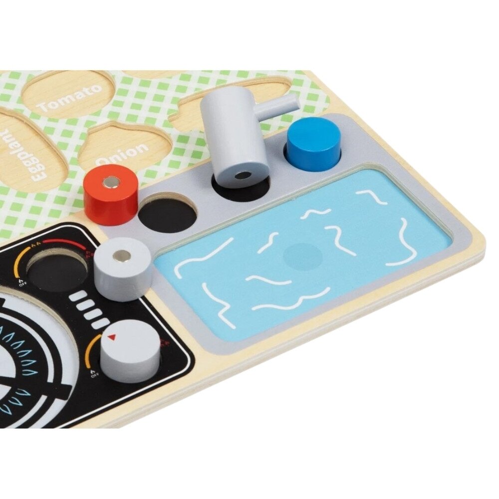 TOOKY TOY Medinė virtuvėlė su priedais – mažojo virėjo rinkinys 9