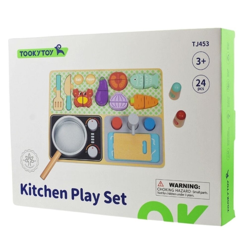 TOOKY TOY Medinė virtuvėlė su priedais – mažojo virėjo rinkinys 11 TOOKY TOY Medinė virtuvėlė su priedais – mažojo virėjo rinkinys 11