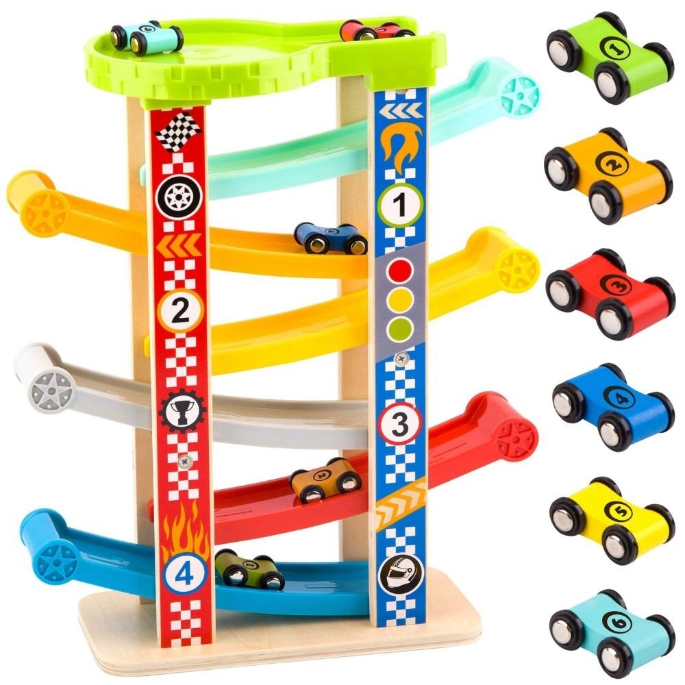 TOOKY TOY Spalvinga nusileidimo trasa automobiliams