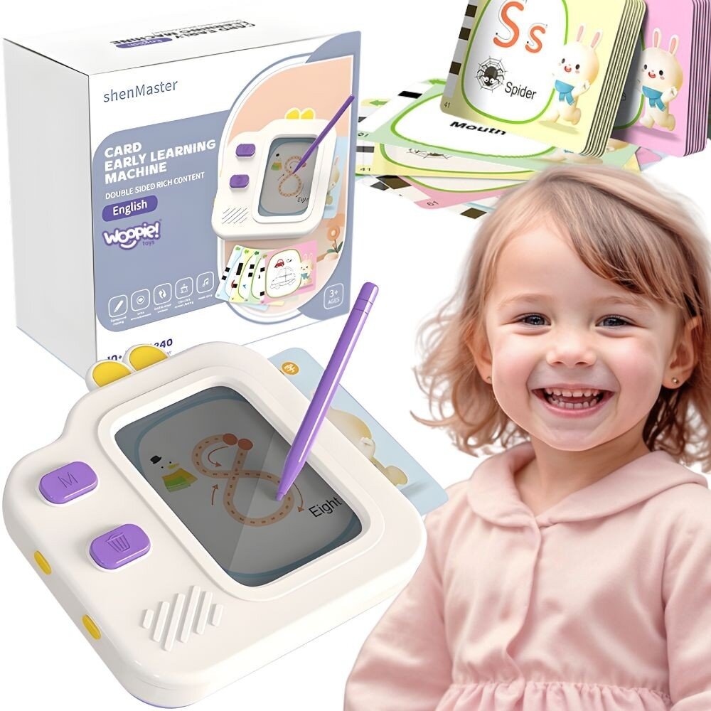 WOOPIE grafinė planšetė LCD znikopis piešimo ir anglų kalbos mokymuisi, kortelių skaitytuvas 120 vnt. WOOPIE grafinė planšetė LCD znikopis piešimo ir anglų kalbos mokymuisi, kortelių skaitytuvas 120 vnt.