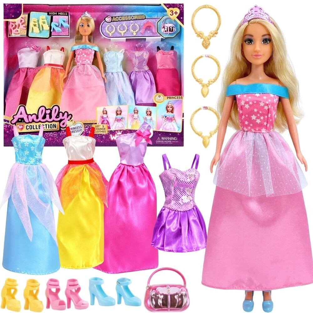 WOOPIE ROYAL 5 balių suknelių rinkinys su aksesuarais ir lėle WOOPIE ROYAL 5 balių suknelių rinkinys su aksesuarais ir lėle