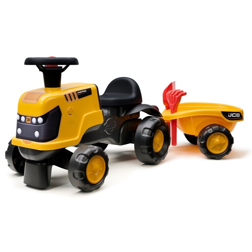 FALK Ježukas traktorius JCB Fastrac su priekaba, kastuvėliu ir grėbliukais 1–3 m. FALK Ježukas traktorius JCB Fastrac su priekaba, kastuvėliu ir grėbliukais 1–3 m.